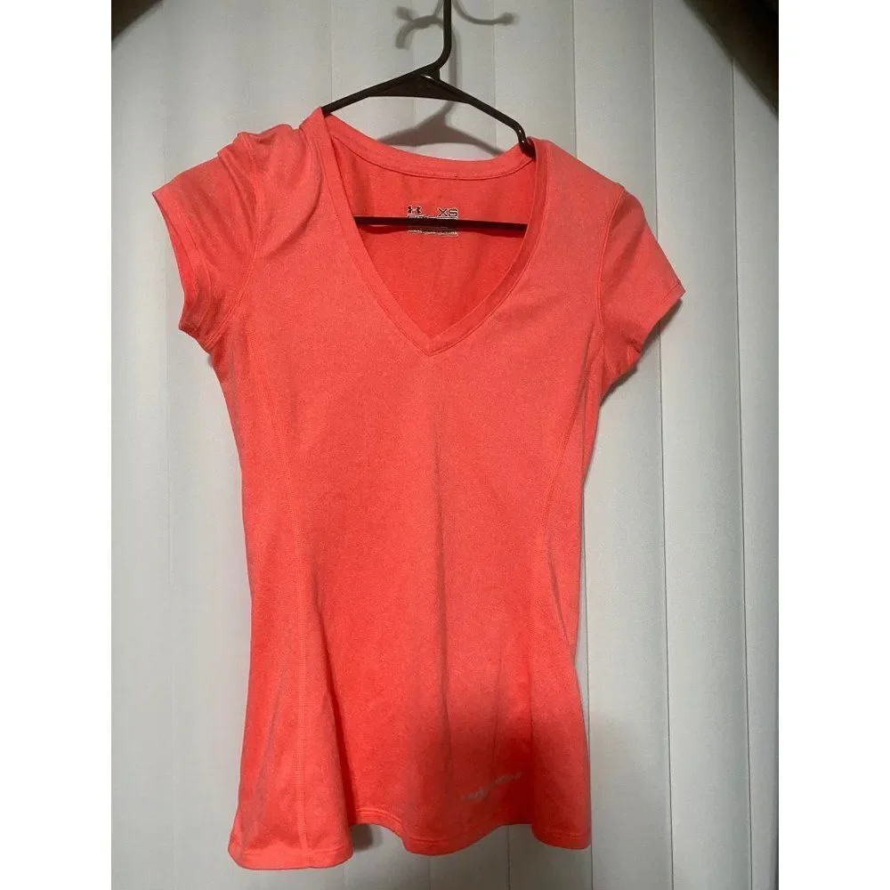 Under Armour neon orange t-shirt , fitted - Picture 1 of 5